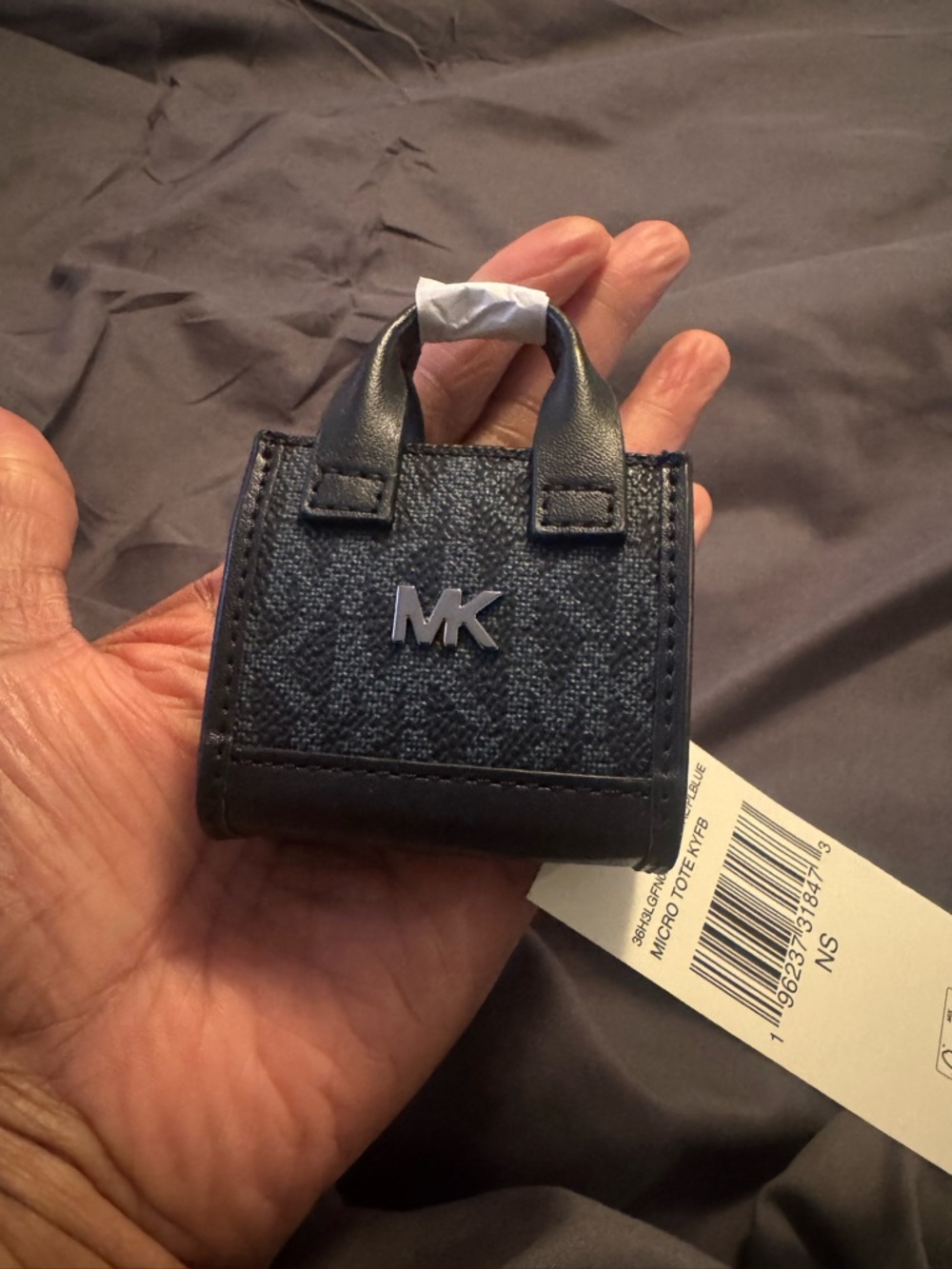 Michael Kors Mini Tote Keychain Charm - Navy